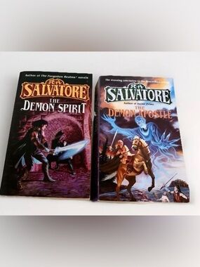 (2) 90’s DemonWars Trilogy Books R.A. Salvatore-Demon Spirit/Demon Apostle Mint